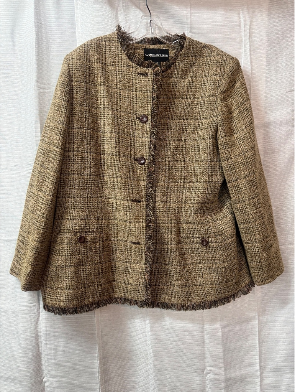 Sag Harbor Suit Women's Brown Tweed Jacket Size 16W